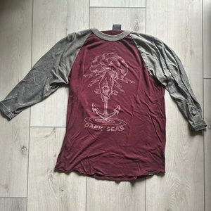 Dark Seas 3/4 baseball t-shirt // Size Small